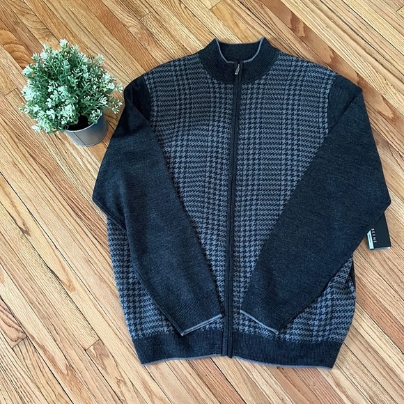 Geoffrey Beene Sweaters Mens Zip Up Sweater Grey Large Poshmark